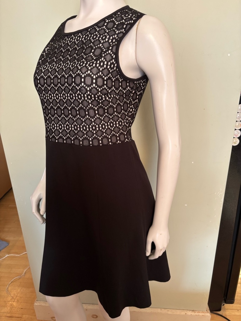 Ginger G Black Lace Bodice Sleeveless Dress